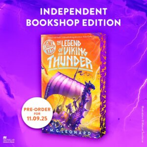 Sprayed edge indie bookshop edition of The Legend of Viking Thunder